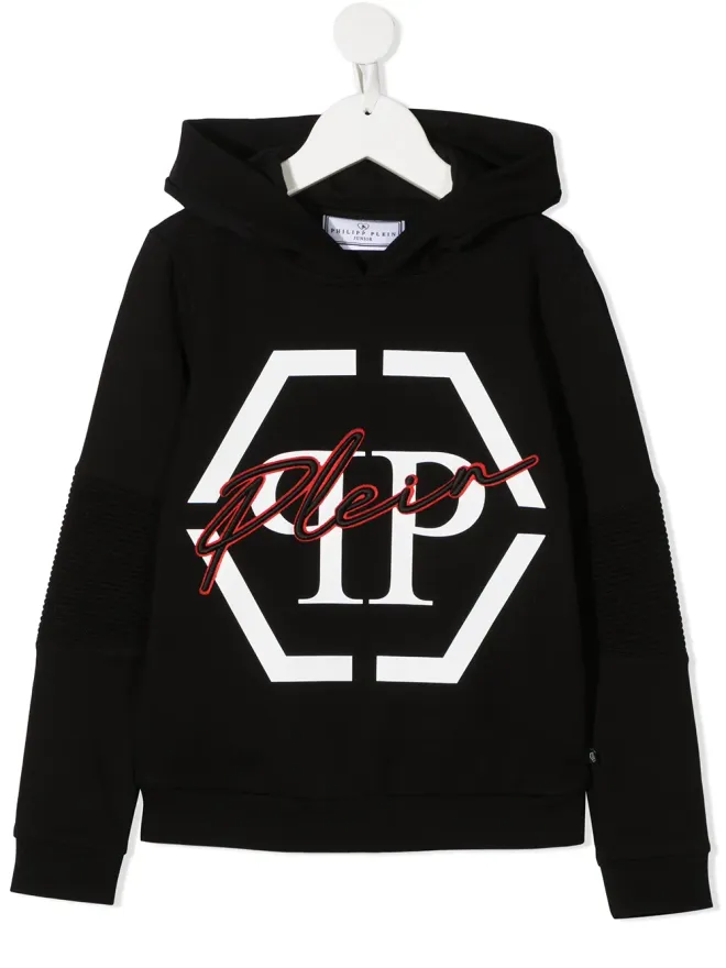 Philipp Plein Junior Philipp Plein Junior ヘクサゴン ロゴプリント フーディの商品画像