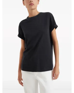 Brunello Cucinelli キーホールディテール Tシャツ - グレー - サムネイル2