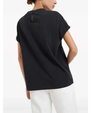 Brunello Cucinelli キーホールディテール Tシャツ - グレー - サムネイル3