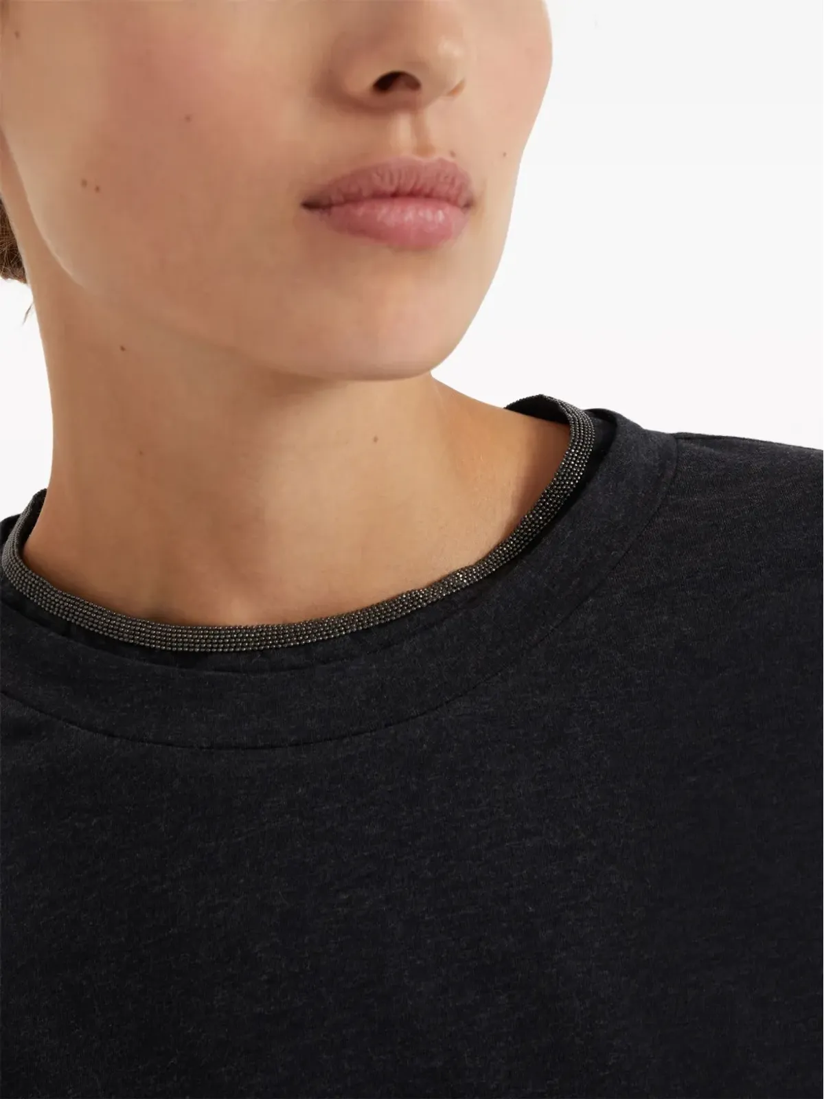 Brunello Cucinelli キーホールディテール Tシャツ - グレー - 画像4