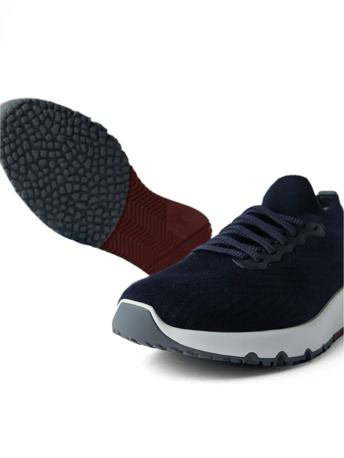 Brunello Cucinelli レースアップメッシュスニーカー ブルー - 画像4