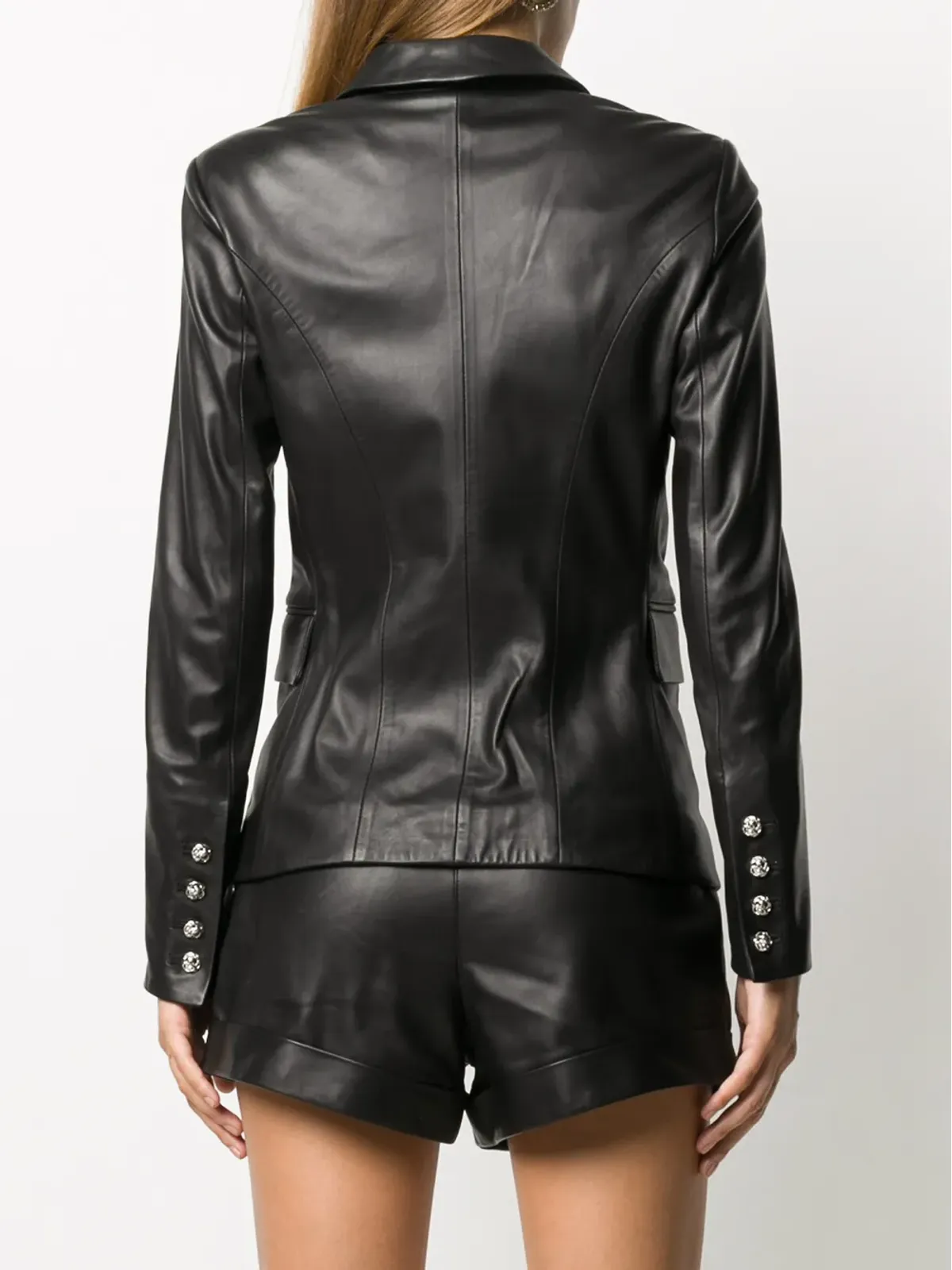 Philipp Plein クリスタル装飾 ダブルブレストジャケット - ブラック - 画像4