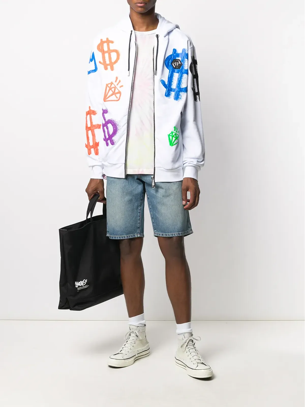 Philipp Plein ドルサイン フード付きジャケット - 画像2