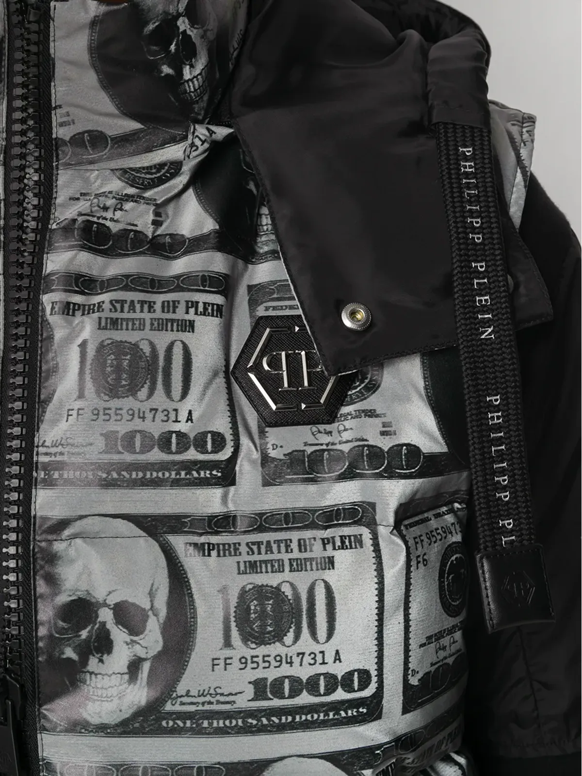 Philipp Plein スカルダラー フェザー ダウン ベスト - グレー - 画像5