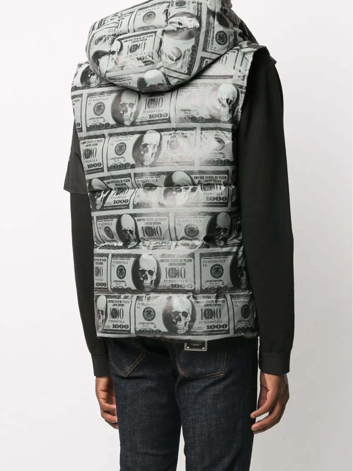 Philipp Plein スカルダラー フェザー ダウン ベスト - グレー - 画像4