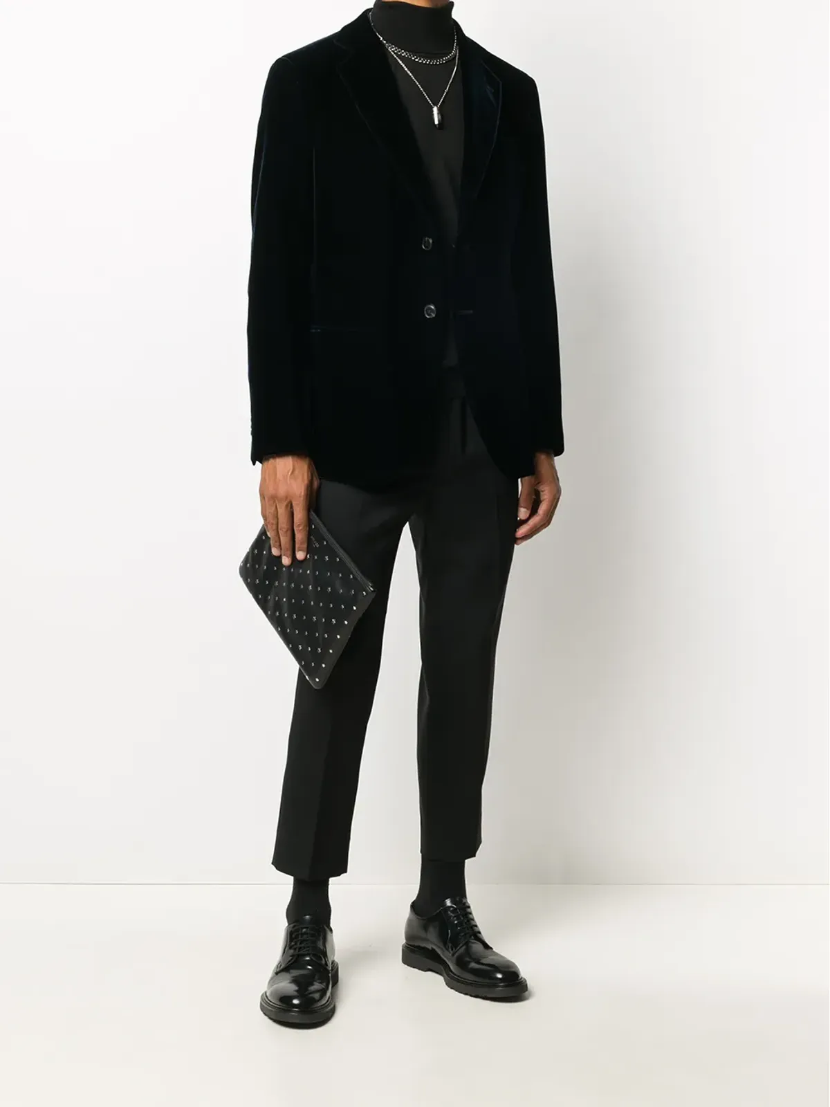 Giorgio Armani ベルベットのシングルブレストブレザー - 画像2