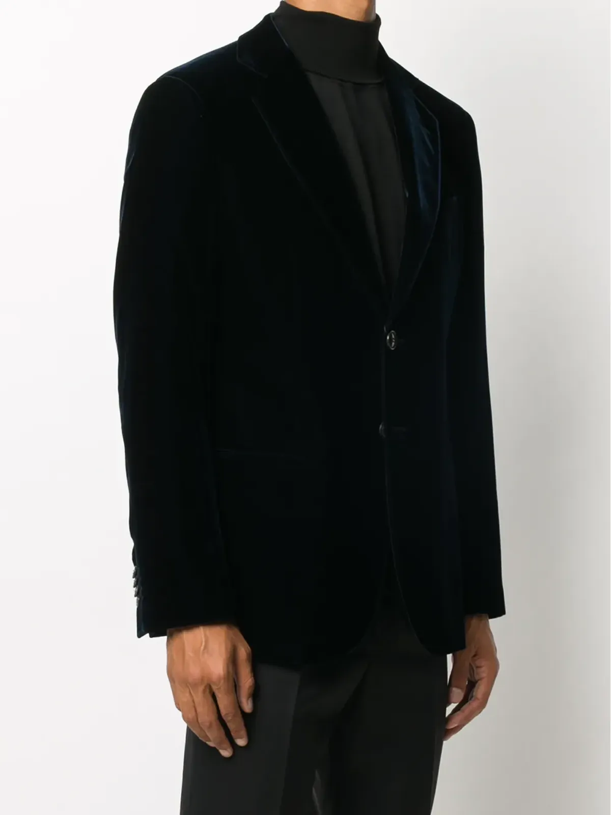 Giorgio Armani ベルベットのシングルブレストブレザー - 画像3