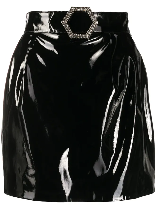 Philipp Plein Philipp Plein パテントミニスカートの商品画像