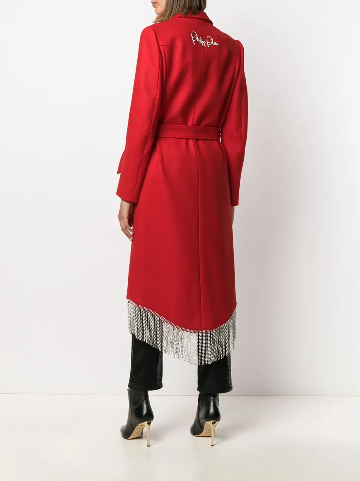 Philipp Plein Nara Crystal Fringel Coat - 画像4