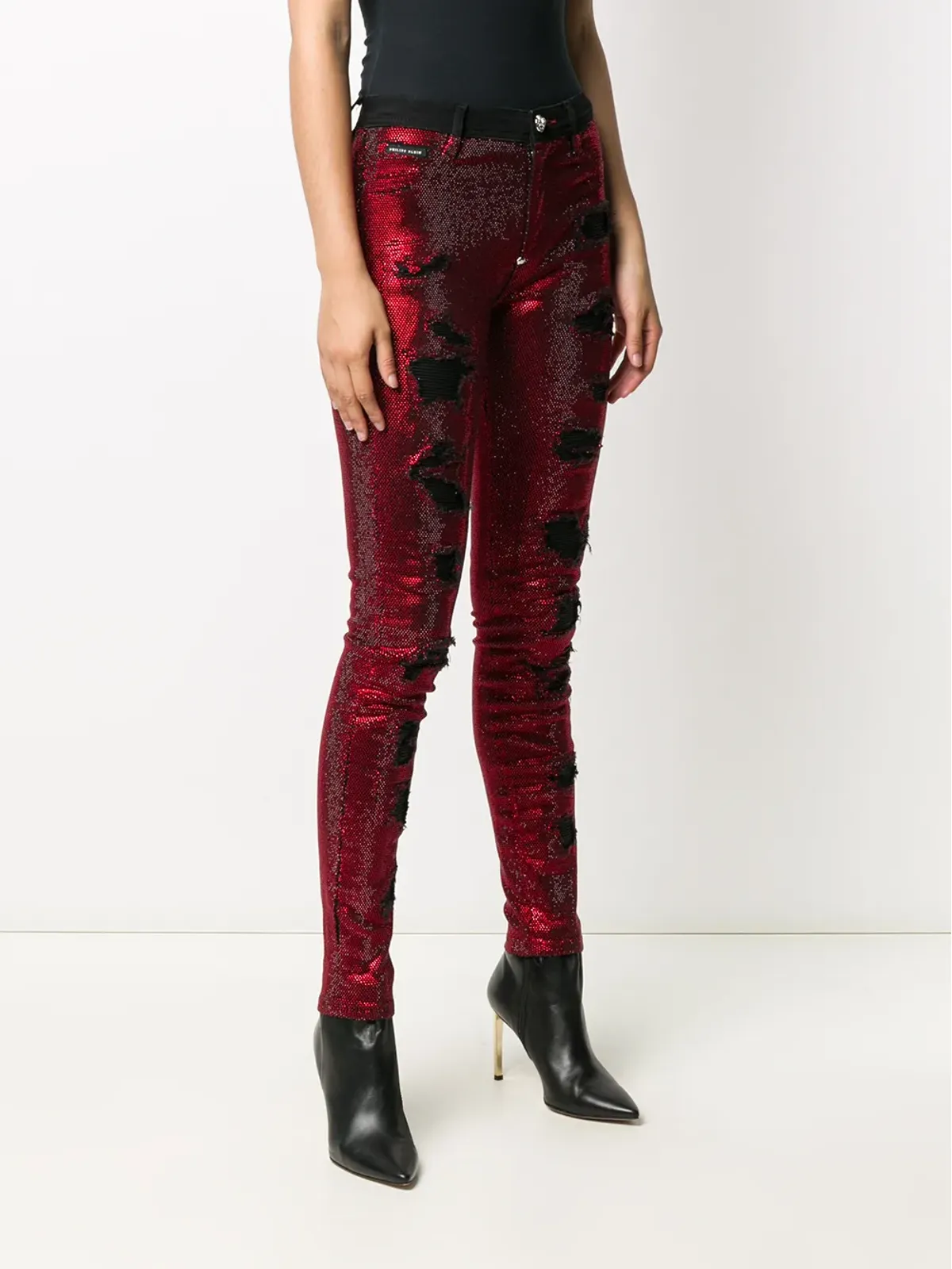 Philipp Plein クリスタル装飾スキニージーンズ - 画像3