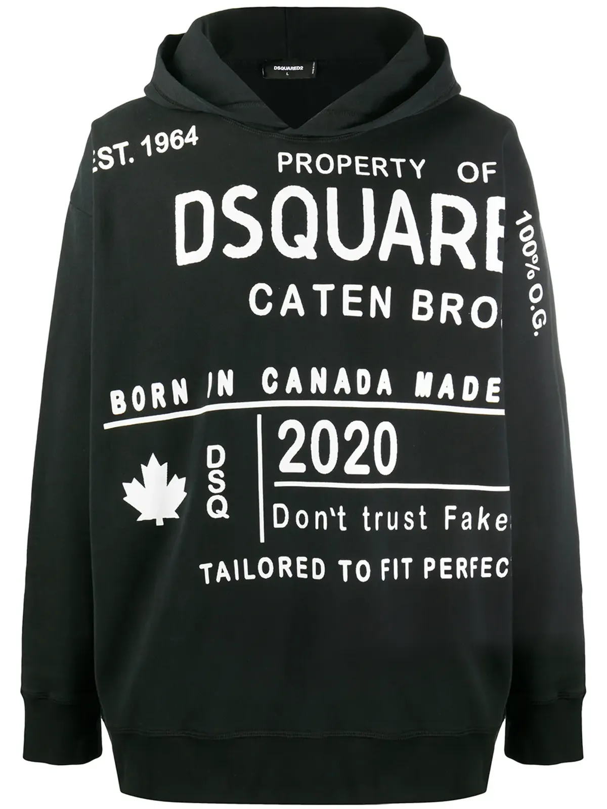 DSQUARED2 プリント柄フード付きスウェットシャツ - ブラック - 画像1