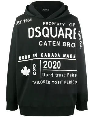 DSQUARED2 プリント柄フード付きスウェットシャツ - ブラック - サムネイル1