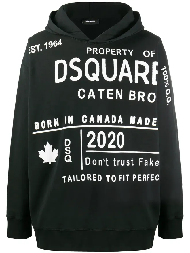Dsquared2 DSQUARED2 プリント柄フード付きスウェットシャツ - ブラックの商品画像