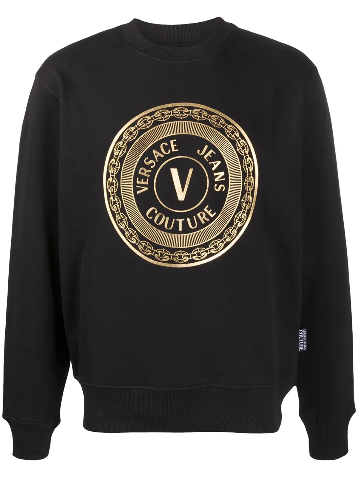Versace Jeans Couture メタリックロゴプリント ジャンパー（ブラック） - 画像1