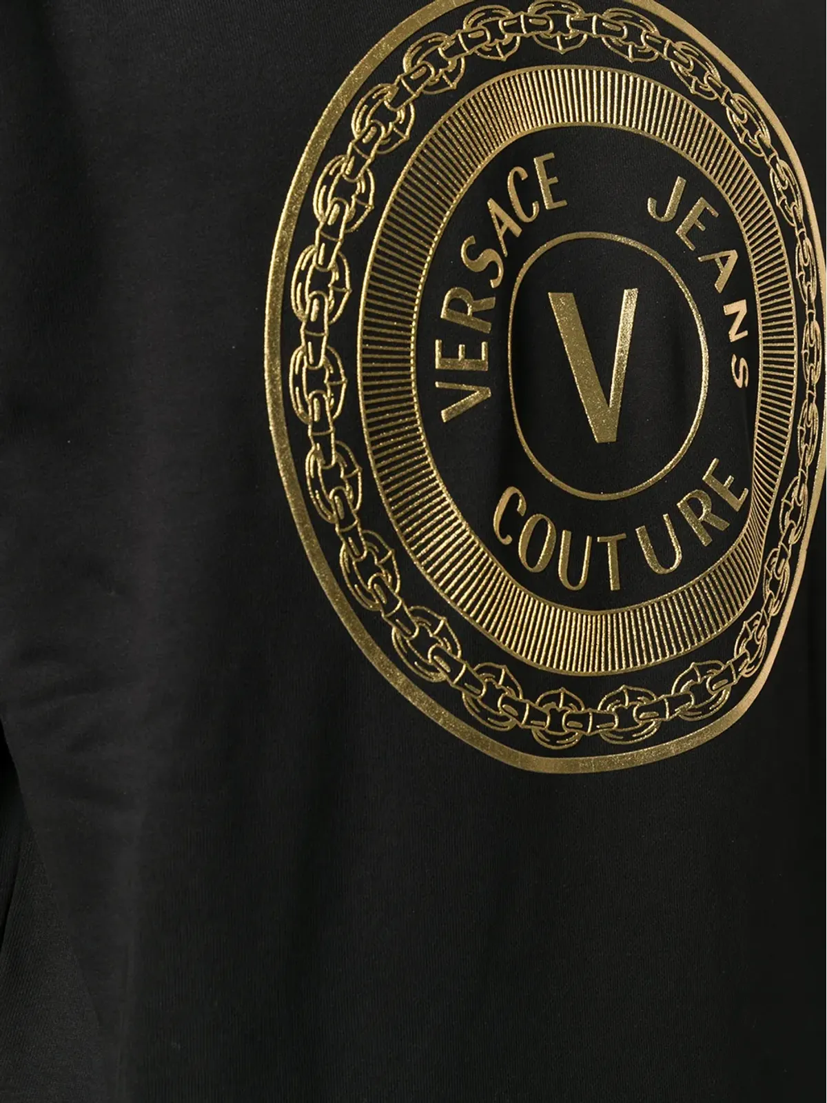 Versace Jeans Couture メタリックロゴプリント ジャンパー（ブラック） - 画像5