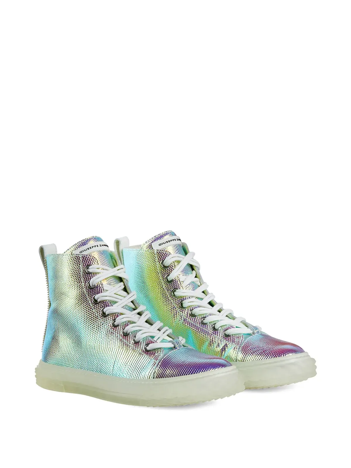 Giuseppe Zanotti Blabber lace-up high-top sneakers - Silver - 画像2