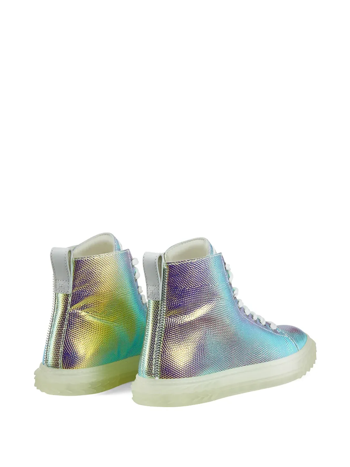 Giuseppe Zanotti Blabber lace-up high-top sneakers - Silver - 画像3