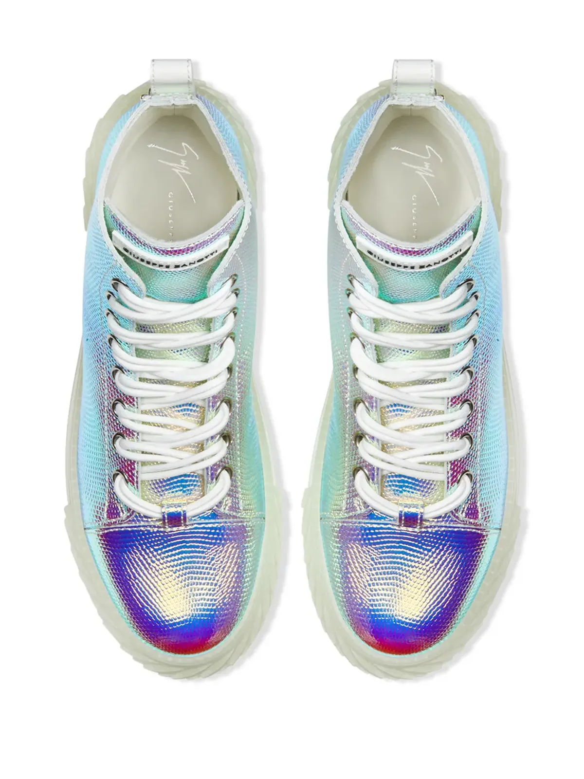 Giuseppe Zanotti Blabber lace-up high-top sneakers - Silver - 画像4