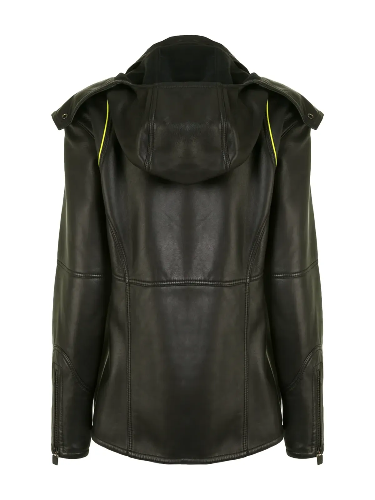 CHANEL Pre-Owned 2004 Sport Line フード付きレザージャケット - ブラック - 画像2
