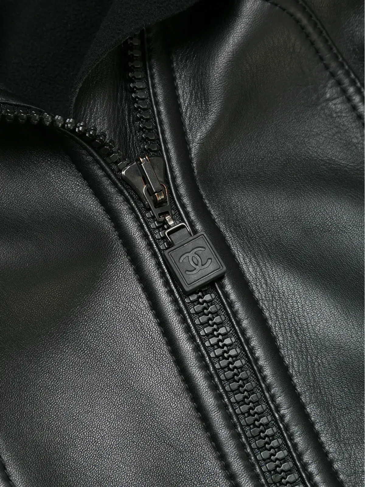 CHANEL Pre-Owned 2004 Sport Line フード付きレザージャケット - ブラック - 画像4