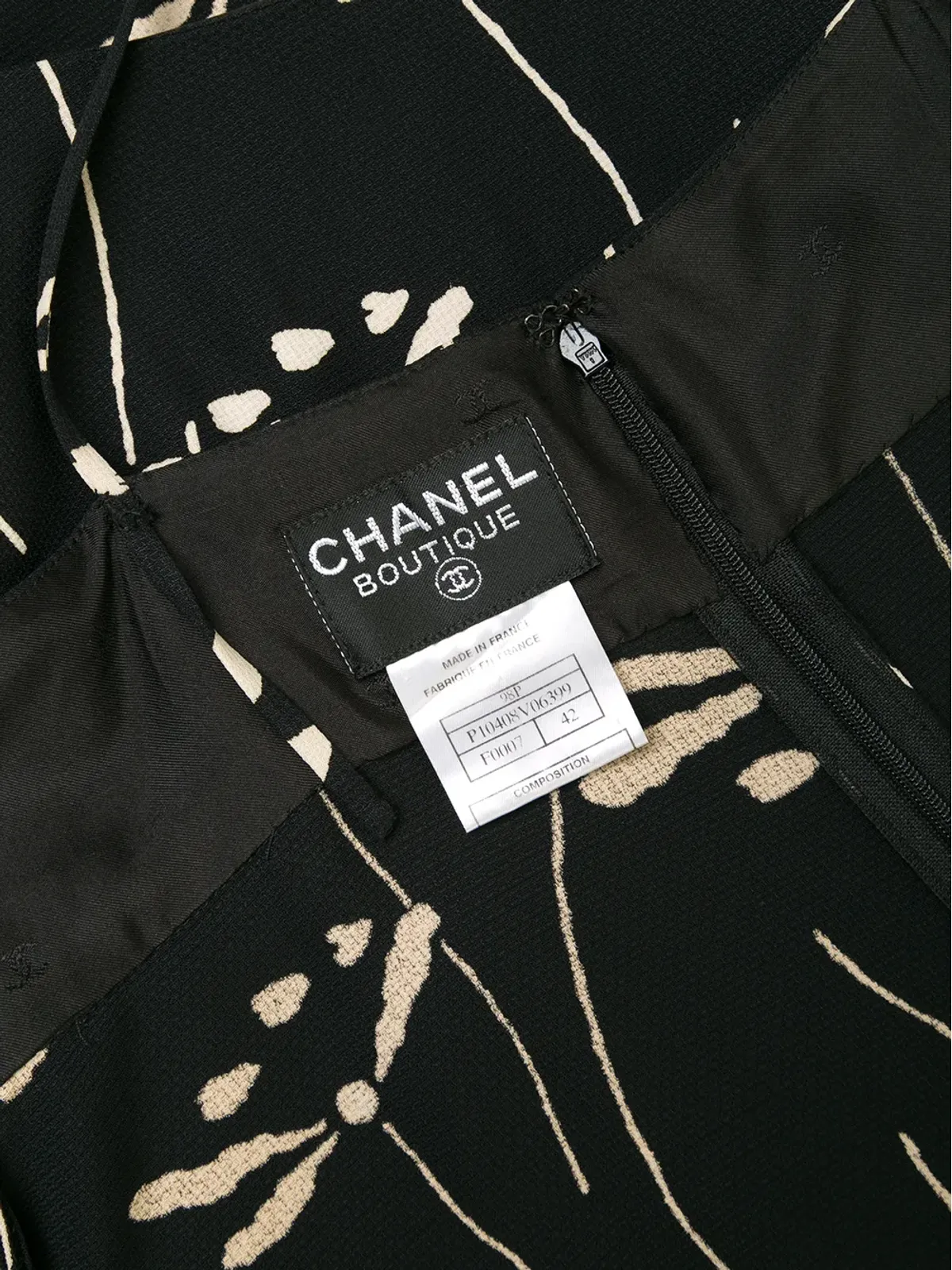 CHANEL Pre-Owned 1998年 花柄プリント ドレス - ブラック - 画像3