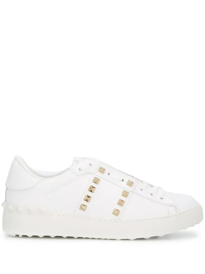 Valentino Garavani Valentino Garavani Rockstudスタッズ付きレザースニーカー（ホワイト）の商品画像