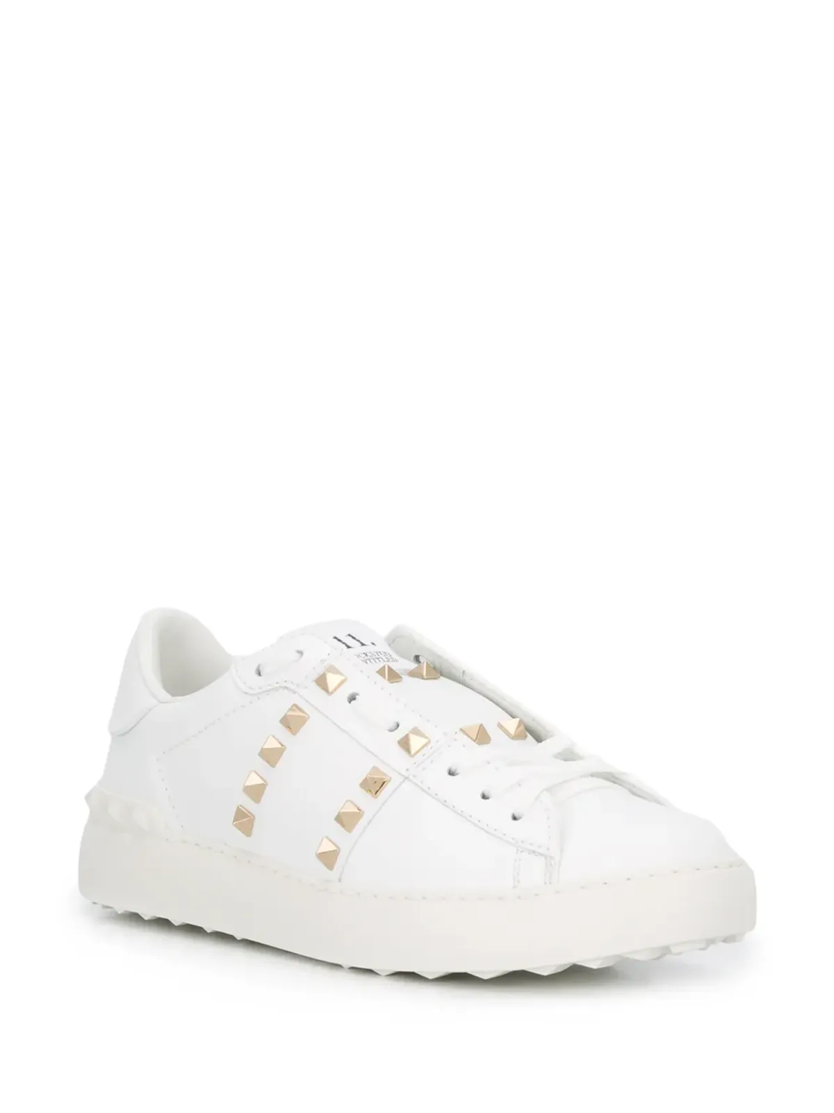 Valentino Garavani Rockstudスタッズ付きレザースニーカー（ホワイト） - 画像2