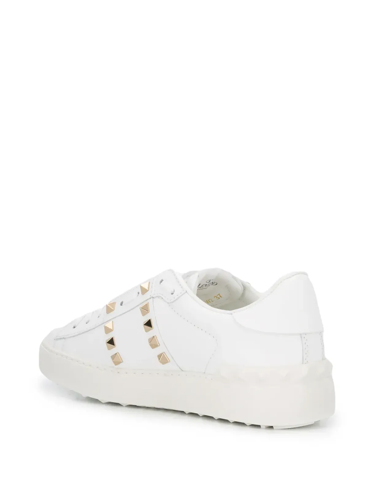 Valentino Garavani Rockstudスタッズ付きレザースニーカー（ホワイト） - 画像3
