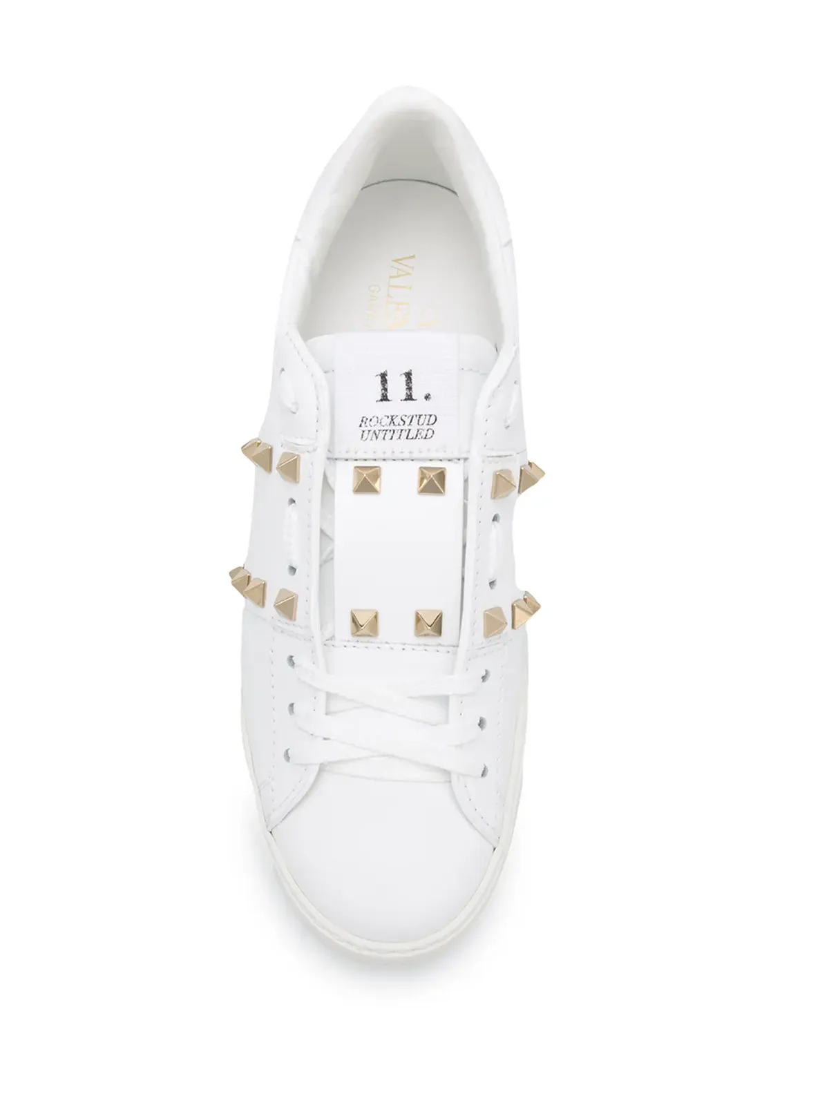 Valentino Garavani Rockstudスタッズ付きレザースニーカー（ホワイト） - 画像4
