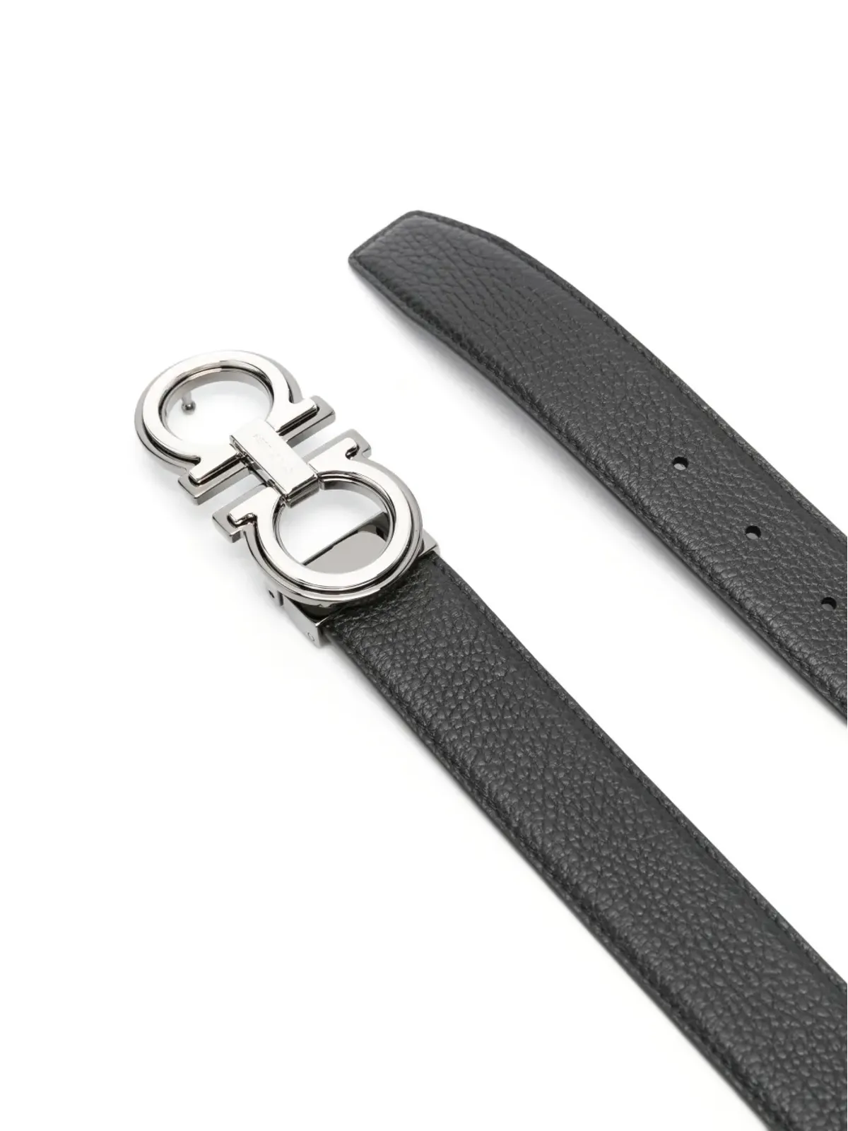 Ferragamo リバーシブル ガンチーニバックル ベルト - ブラック - 画像2