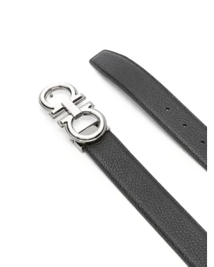 Ferragamo リバーシブル ガンチーニバックル ベルト - ブラック - サムネイル2