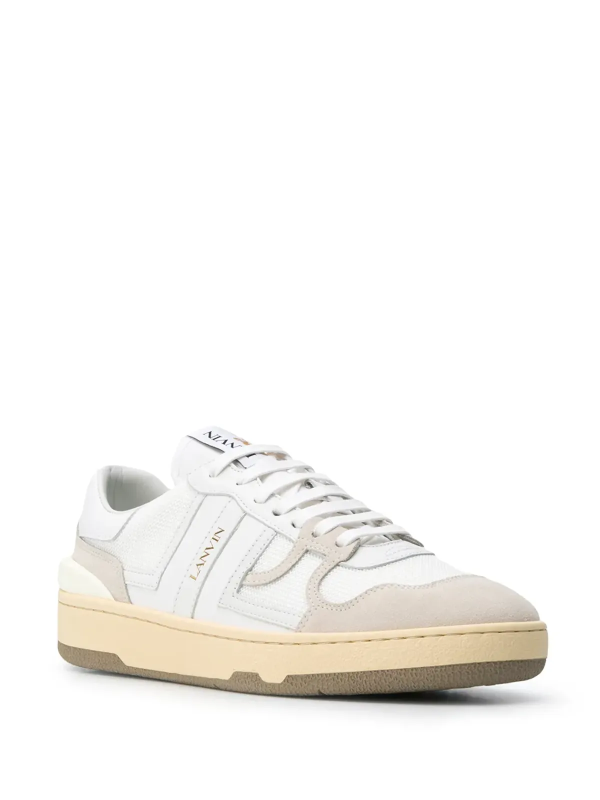 Lanvin クレイレザー ロー・トップスニーカー ホワイト - 画像2