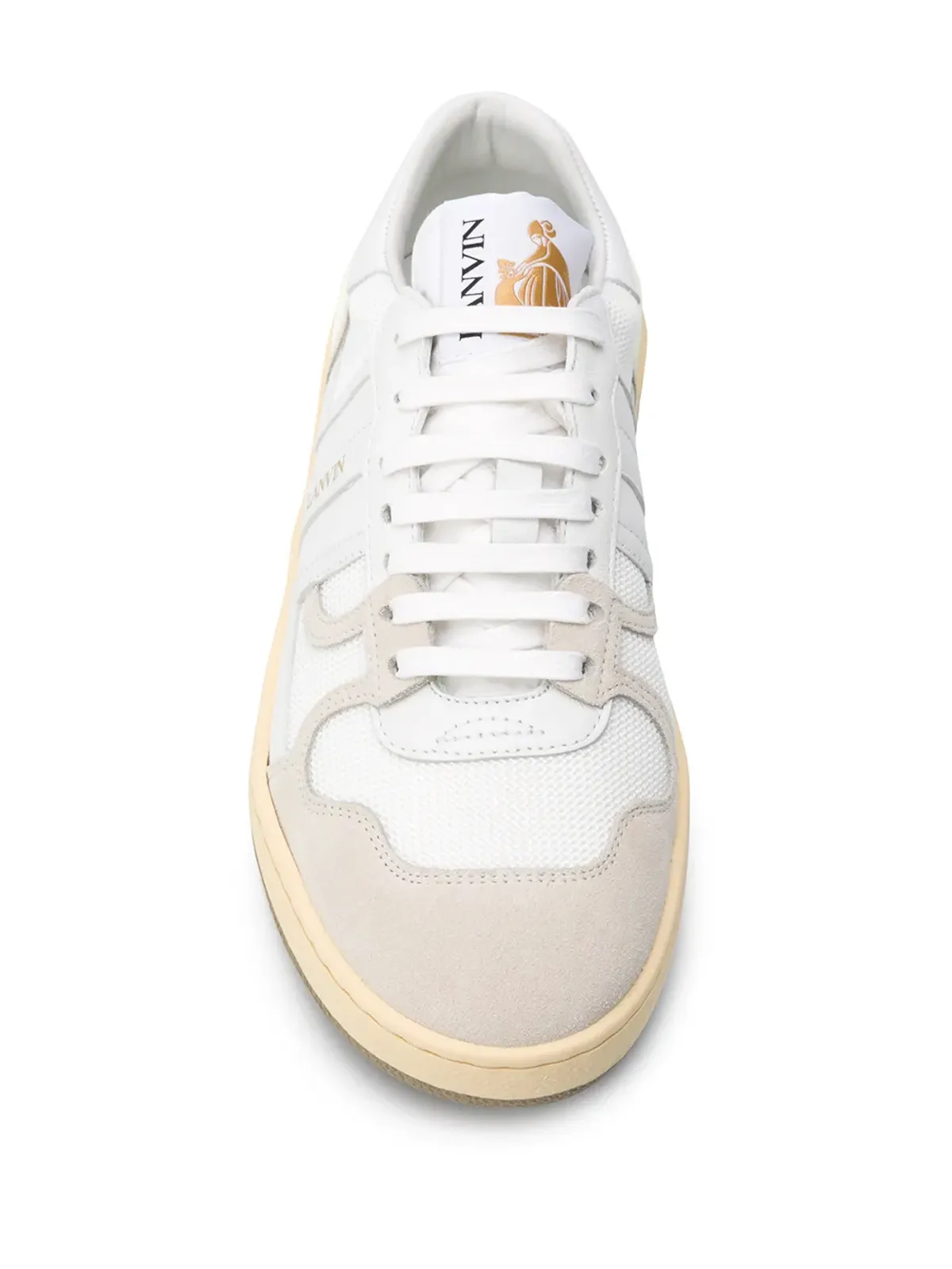 Lanvin クレイレザー ロー・トップスニーカー ホワイト - 画像4