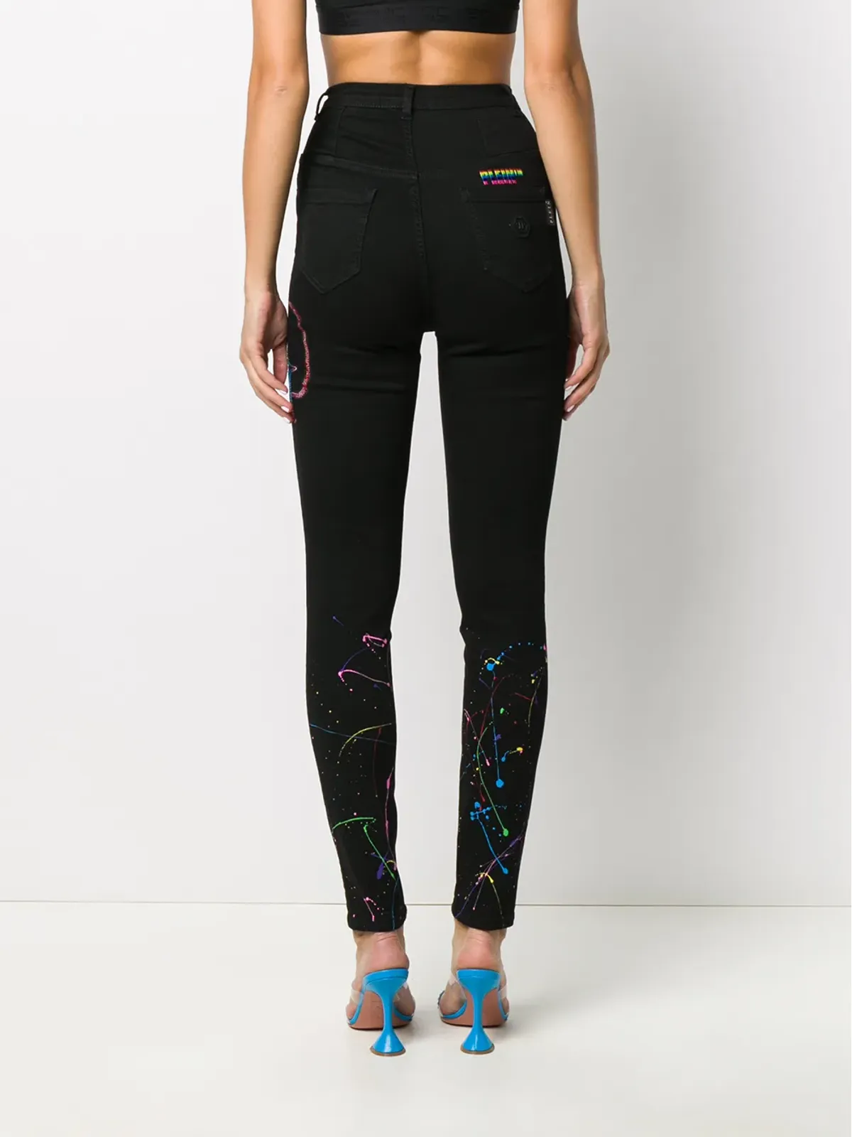 Philipp Plein クリスタルスカル装飾レギンス - 画像4