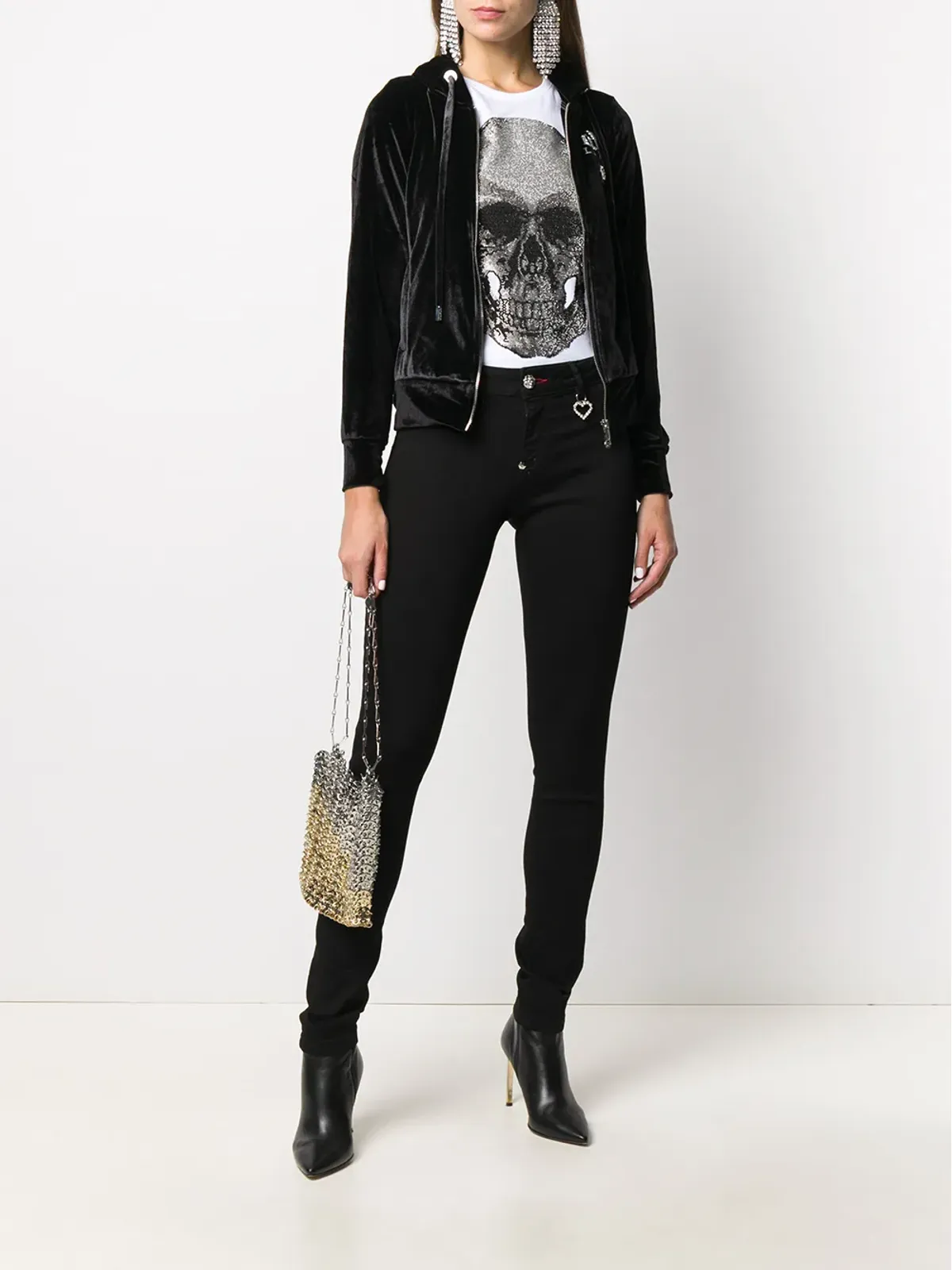 Philipp Plein TMミッドライズスキニージーンズ（ブラック） - 画像2