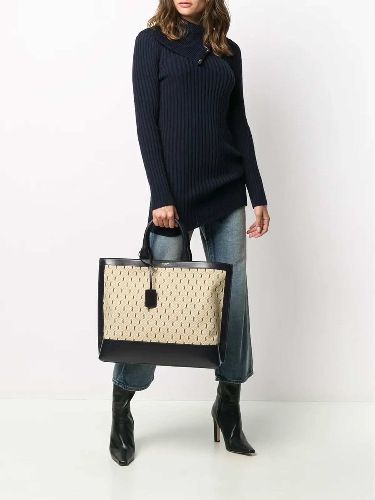 Saint Laurent フォールドオーバーカラージャンパー - 画像2