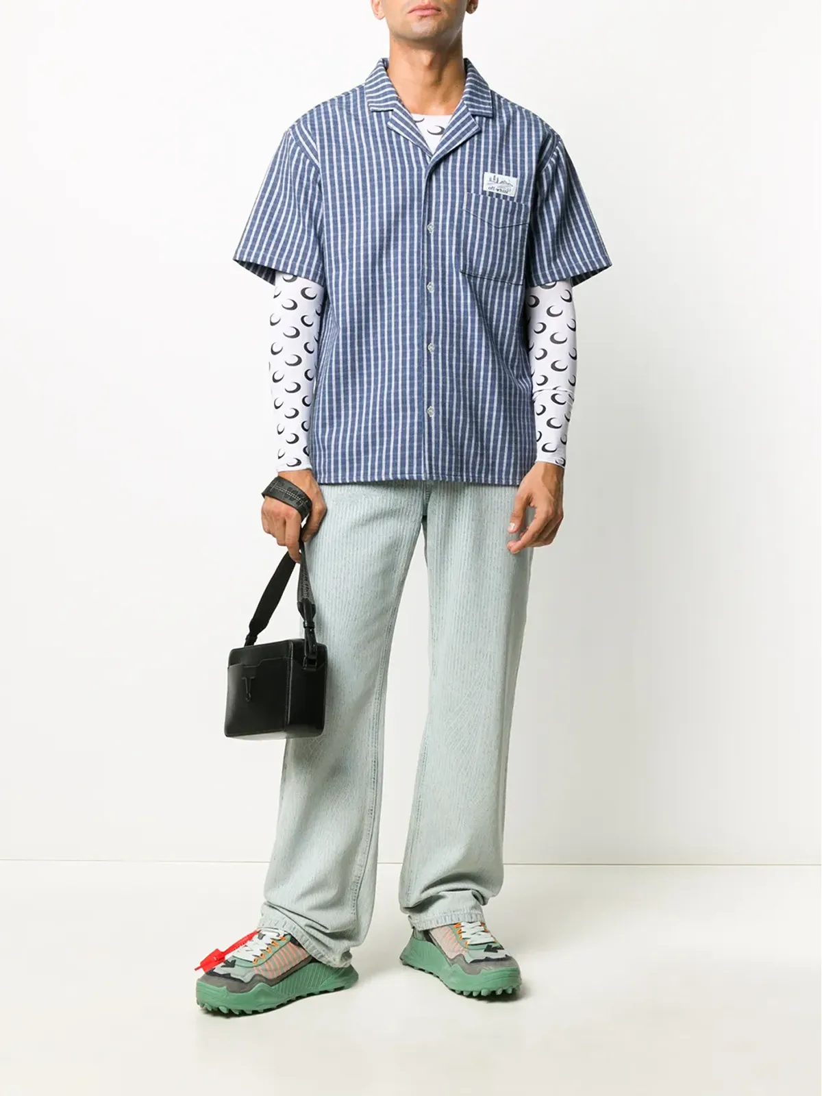 Off-White ストライプ柄 半袖シャツ - Blue - 画像2
