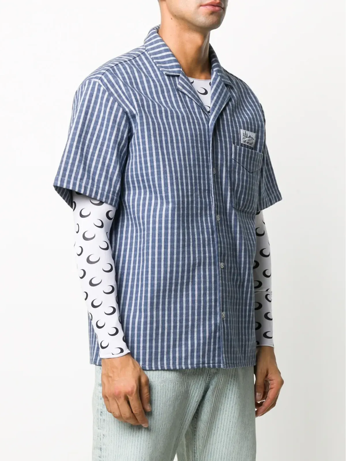 Off-White ストライプ柄 半袖シャツ - Blue - 画像3