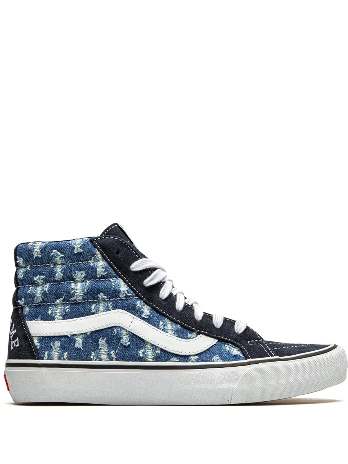 Vans x Supreme Sk8-Hi ホールパンチデニム ブルー スニーカー - 画像1