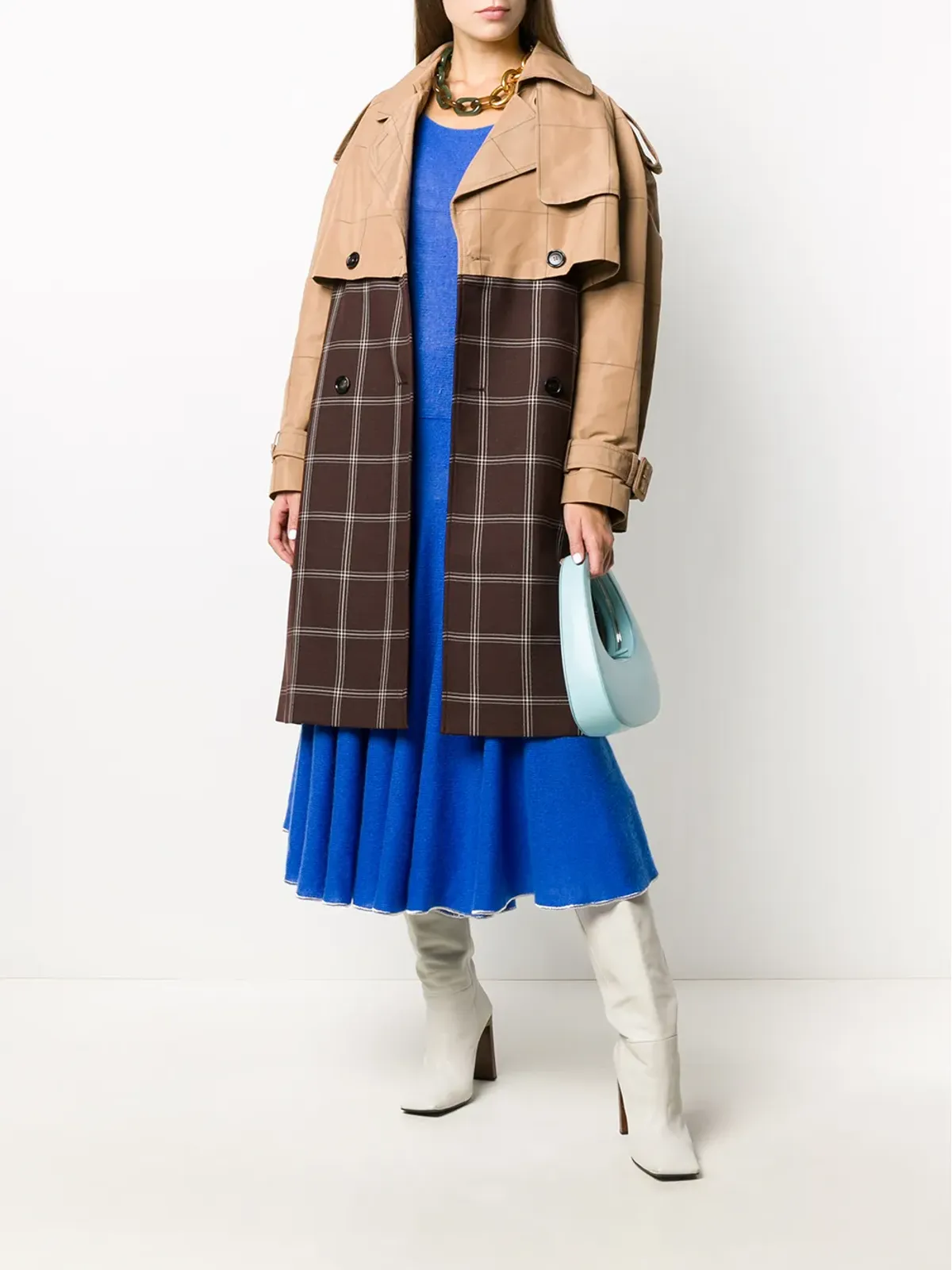 Marni ツートーンチェック柄トレンチコート - 画像2