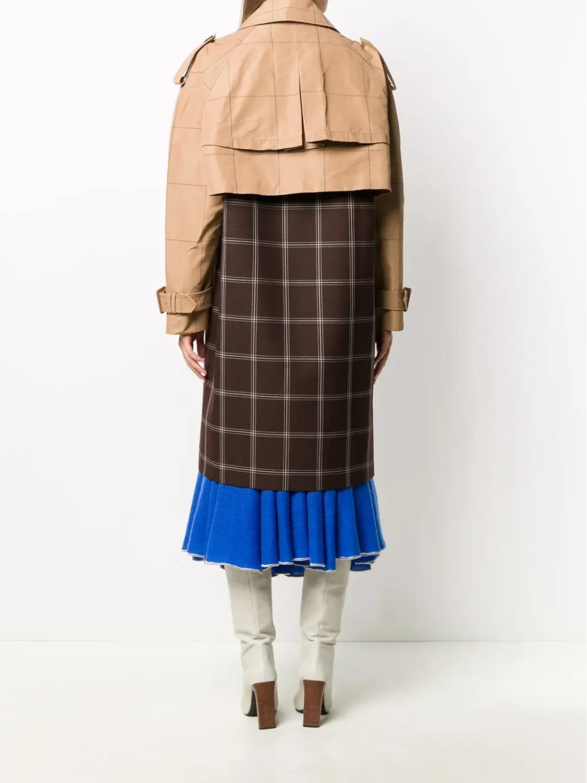 Marni ツートーンチェック柄トレンチコート - 画像4