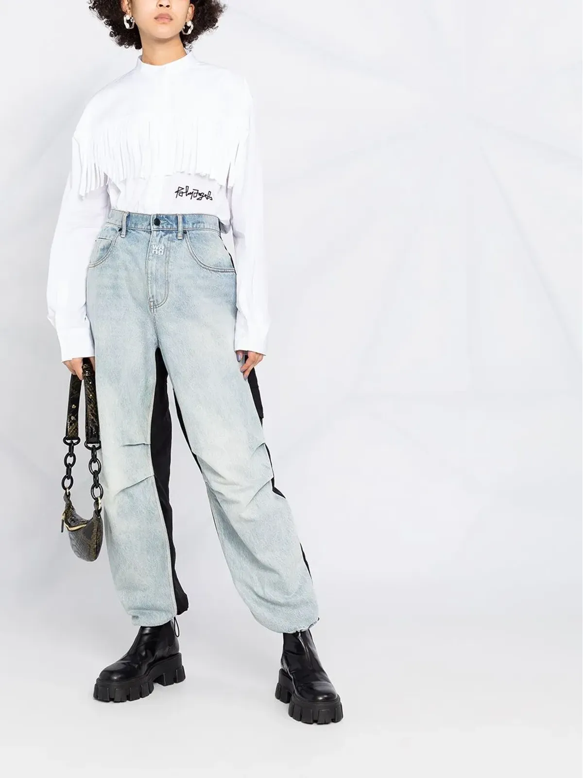 Palm Angels ロゴ刺繍フリンジシャツ - 画像2