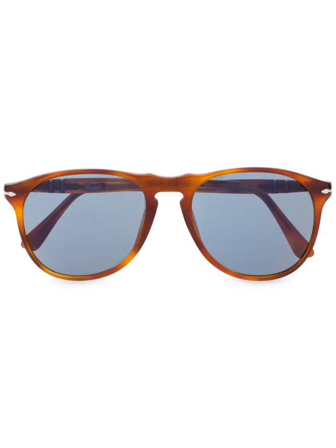 Persol Persol ブルー・ティントの丸形サングラス - ブラウンの商品画像