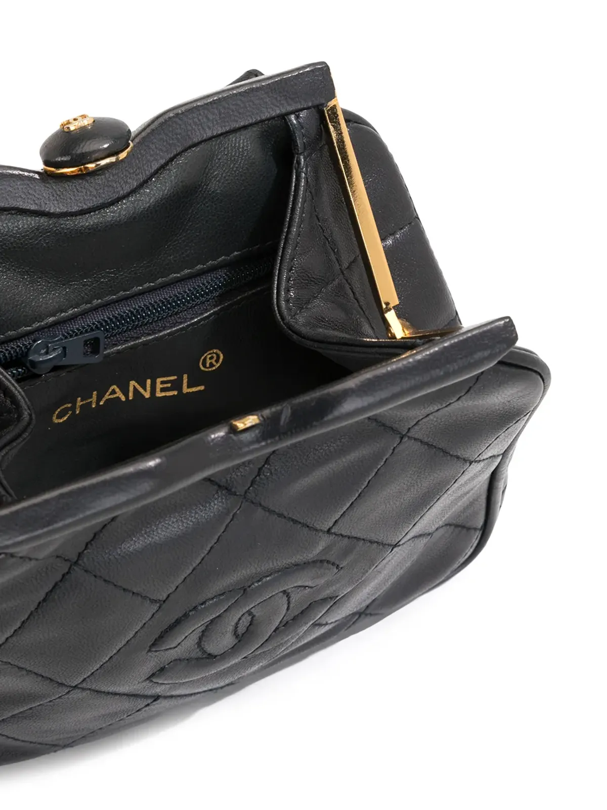 CHANEL Vintage 1990年製 キルテッド CC ベルトバッグ - 画像5