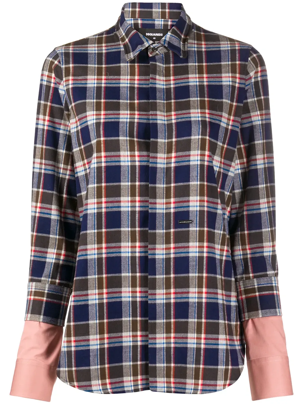 DSQUARED2 レイヤードスリーブ チェックシャツ - Blue - 画像1