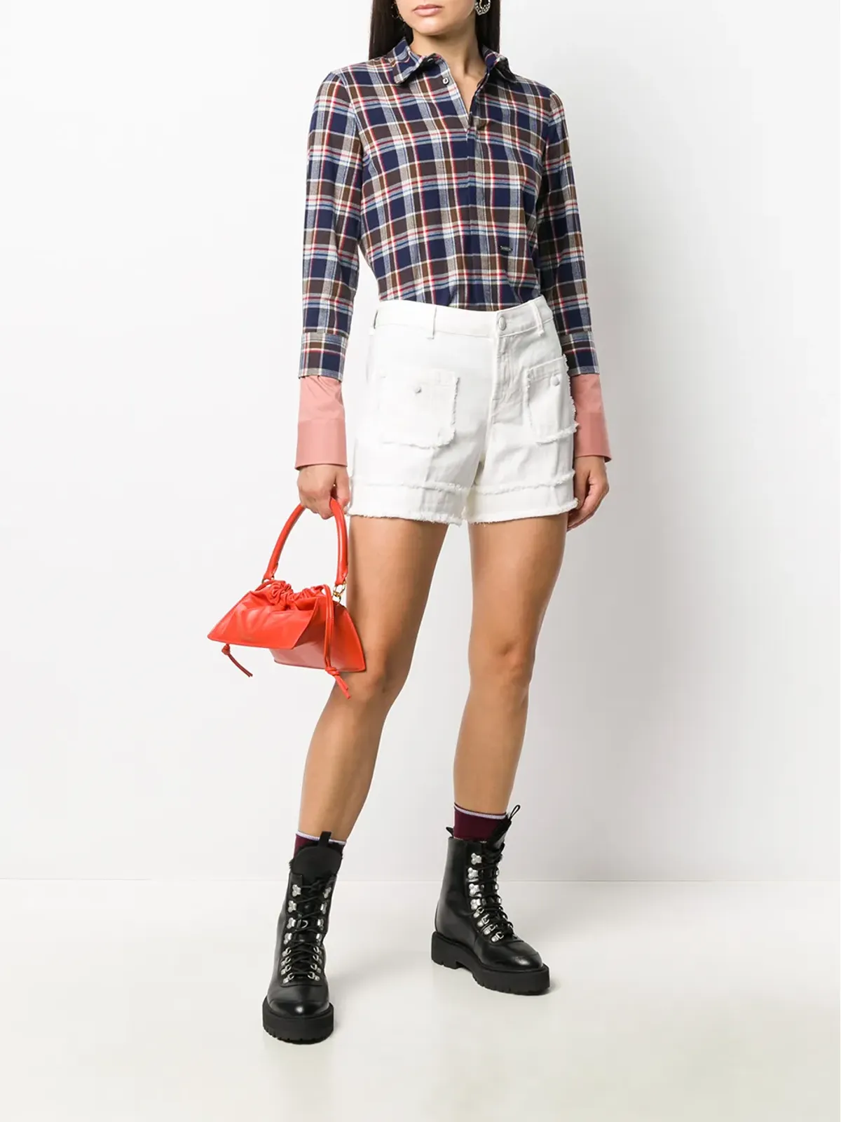 DSQUARED2 レイヤードスリーブ チェックシャツ - Blue - 画像2