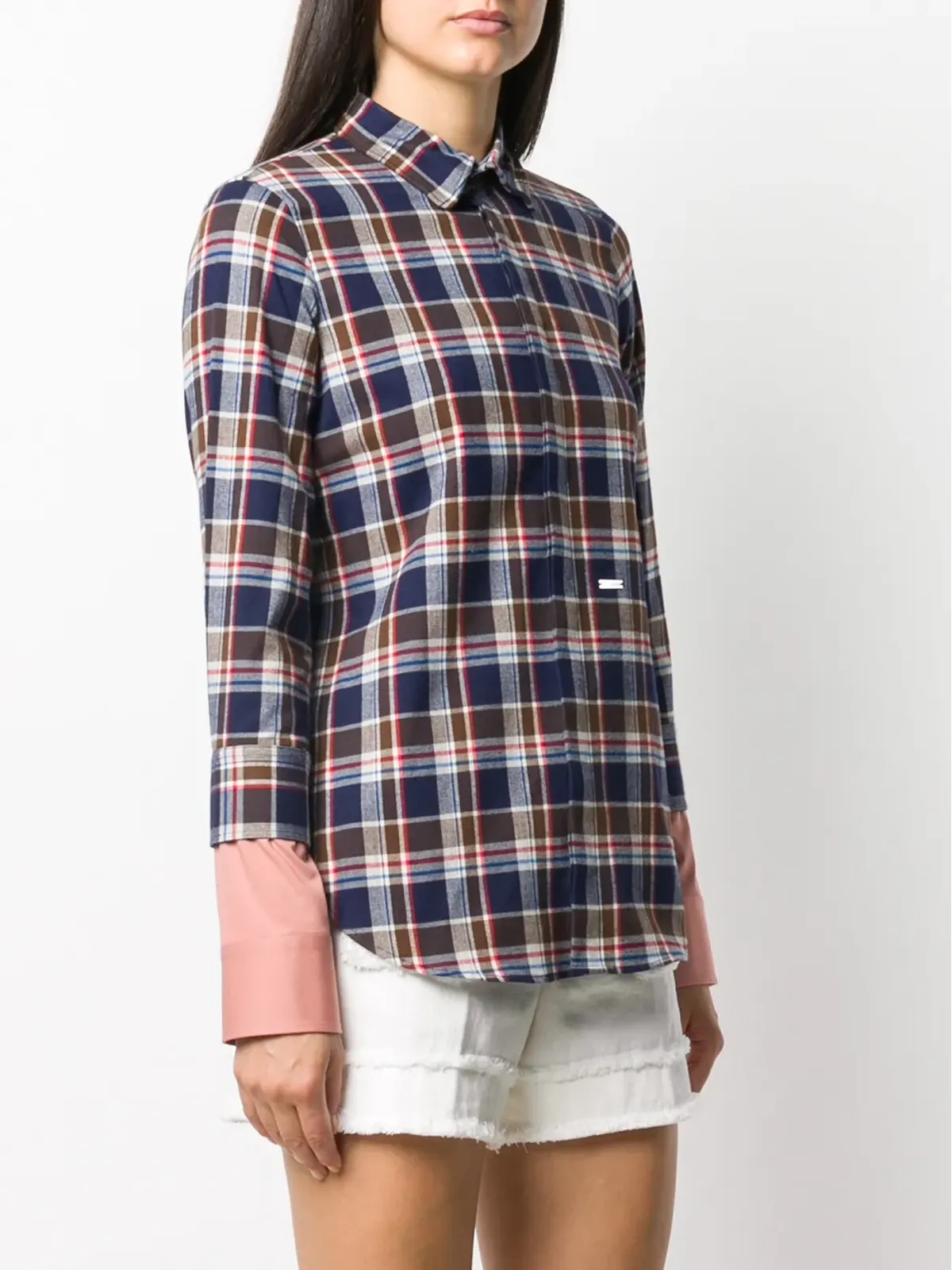 DSQUARED2 レイヤードスリーブ チェックシャツ - Blue - 画像3