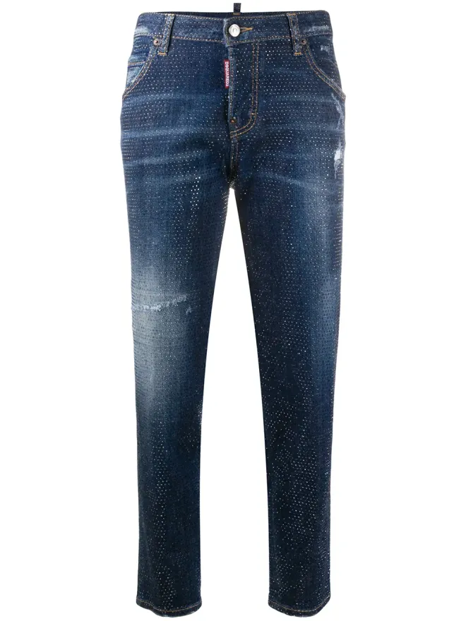 Dsquared2 DSQUARED2 スタッズ付きクロップドスキニーフィットジーンズの商品画像