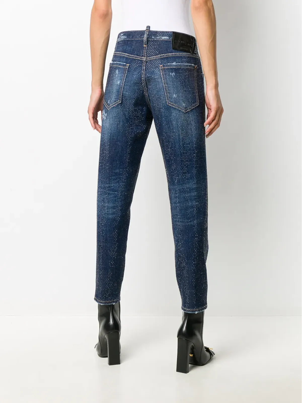 DSQUARED2 スタッズ付きクロップドスキニーフィットジーンズ - 画像4