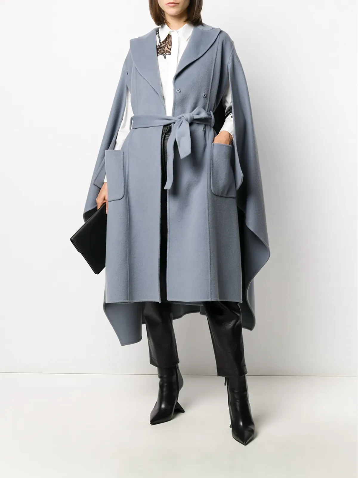Alberta Ferretti ダブルブレスト ケープコート - 画像2